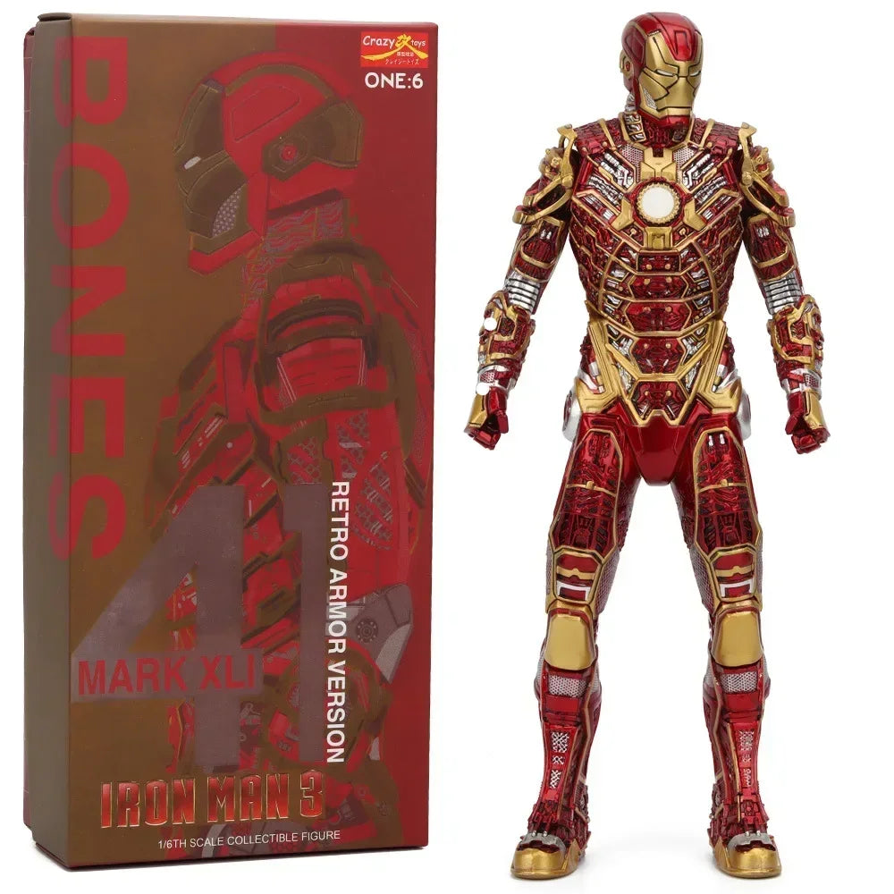 30cm Marvel The Avengers 1/6 Iron Man Mk46 Scarlet Spiderman Anime Figure Model Collection Toy Gift