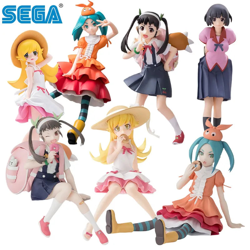 SEGA Genuine Premium Monogatari Anime Character Oshino Shinobu Hachikuji Mayoi Kids Christmas Gift Collection Action Toys Model