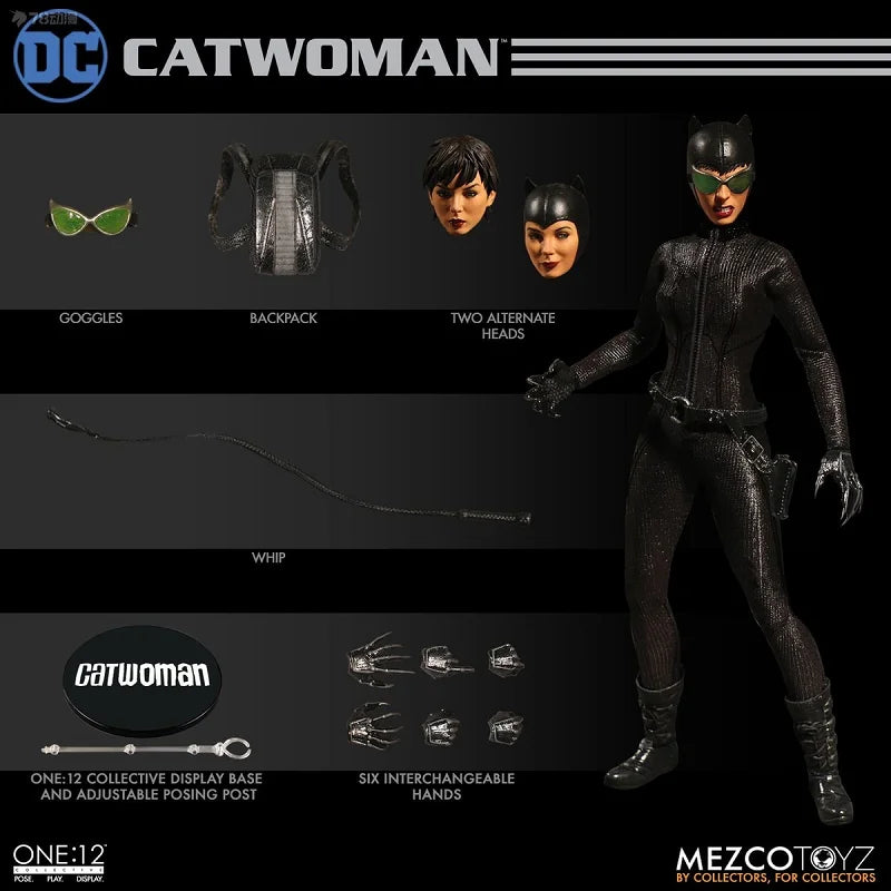 In Stock Original  Mezco ONE:12 Catwoman Anime Action Figures Collection PVC Model Gift Toys