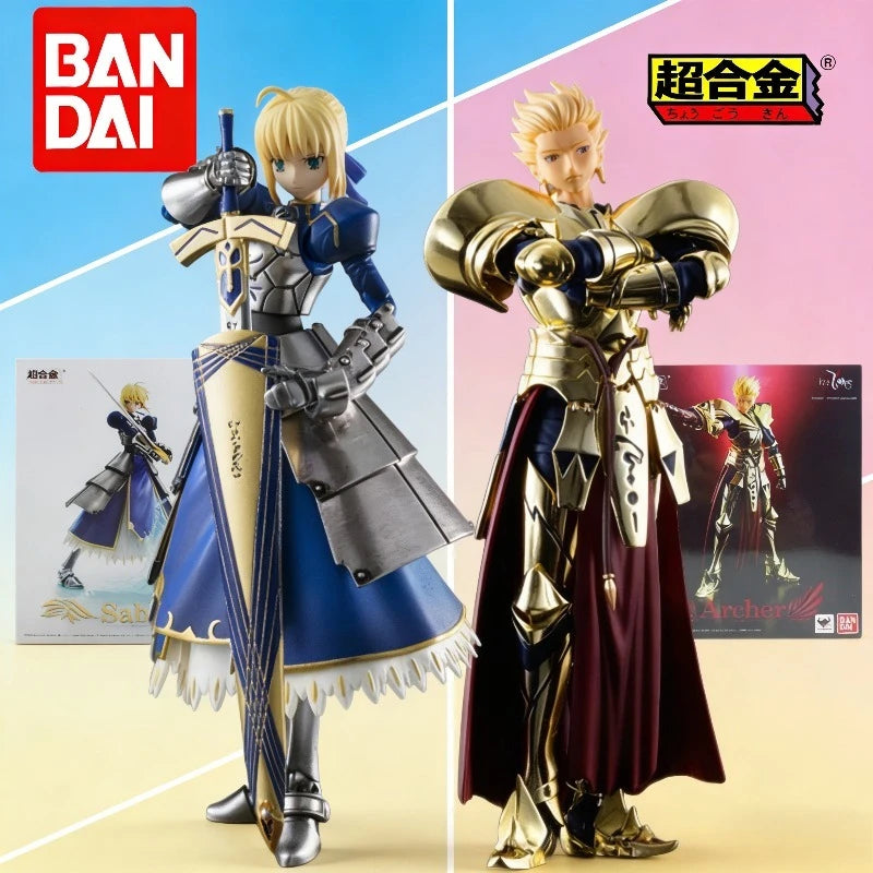 BANDAI Original Superalloy Fate Series Gilgamesh/Saber Anime Action Figure Model Toys Movable Model Ornaments Gifts for Boys
