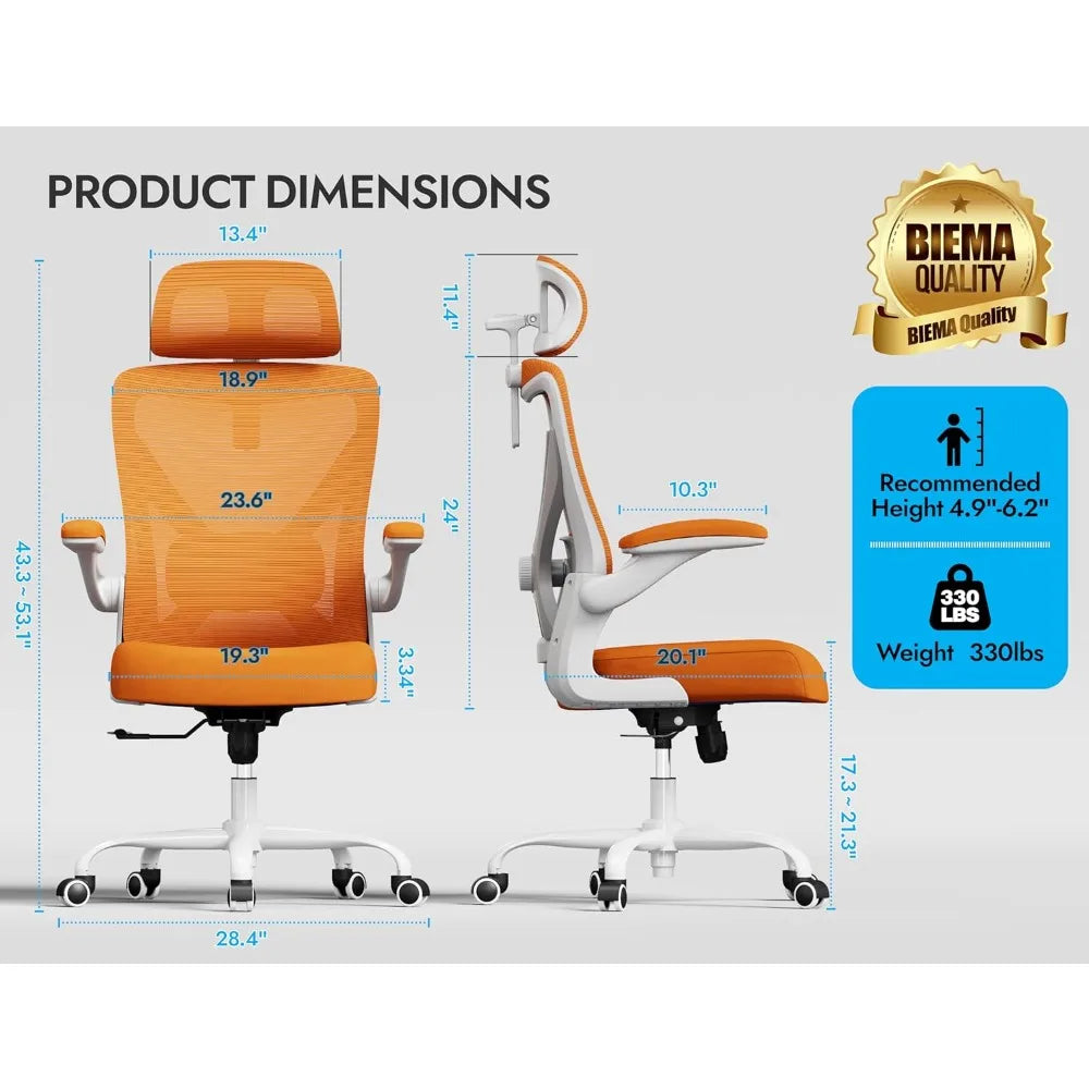 Ergonomischer Bürostuhl – X-förmiger Computer-Schreibtischstuhl, bequem, Gaming-Stuhl, Bürostuhl mit Lendenwirbelstütze, Netz-Bürostühle