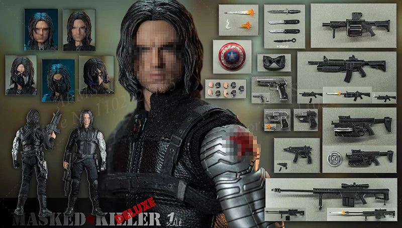 Nota Studio 1/12 Scale Collectible Figure Winter Soldier Bucky Barnes Masked Killer 6" Leather Deluxe Men Soldier Action Figure