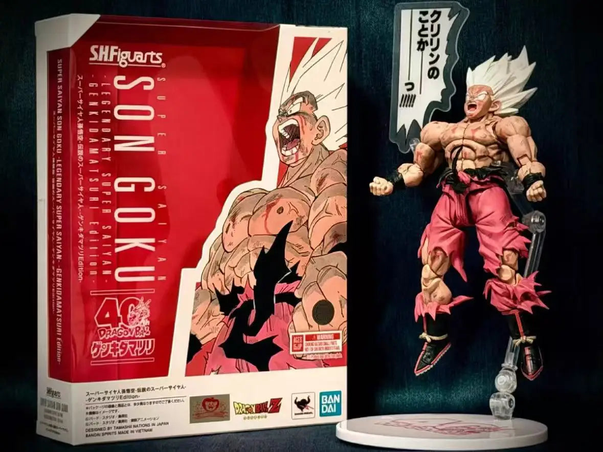 100% Original Bandai SHF Son Goku Legend Super Saiyan Genki Tian Festival Dragon Ball Genki Festival Model Toy Figure