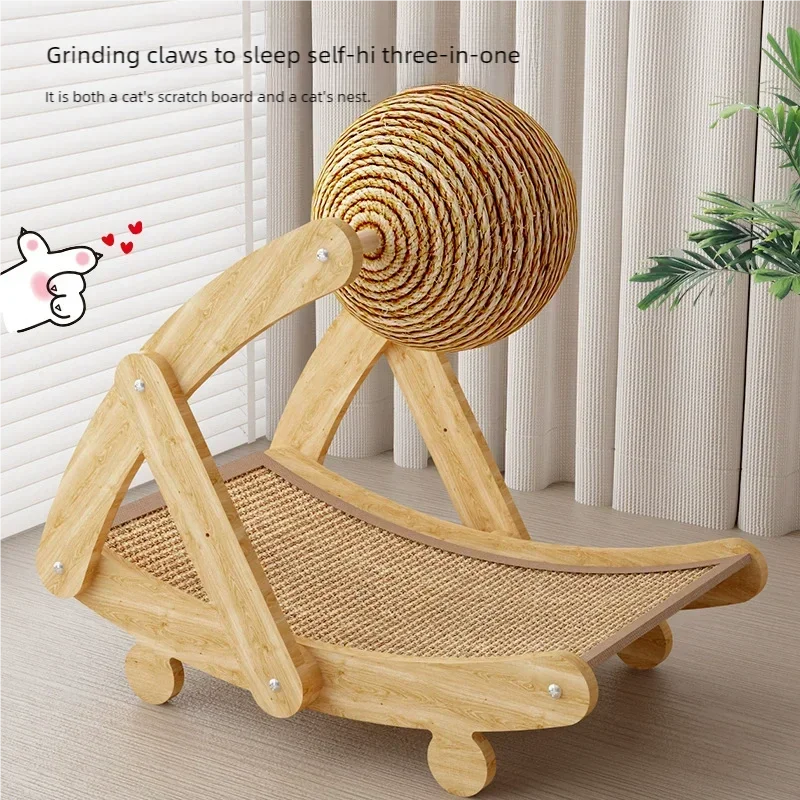 Durable Vertical Cat Scratcher With Sisal Ball Sisal Cat Sofa Resistant No Crumbs For Kittens Indoor Cats Pet Claw Grinding Toy