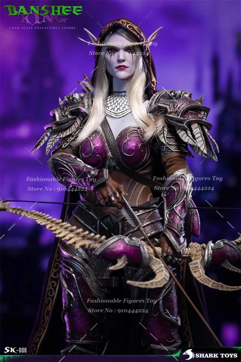 SHARK TOYS SK-006 WOW 1/6 Soldatin Sylvanas Kampfanführerin Banshee King Komplettes Set 30 cm Actionfigur Modell Sammlergeschenk