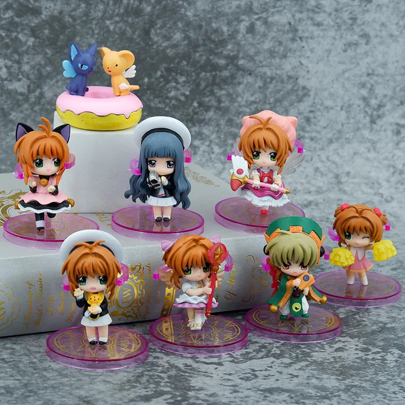 8-teiliges Set Card Captor Sakura – Niedliche Vinyl-Actionfiguren-Sammlung – Animationsmodell-Spielzeug