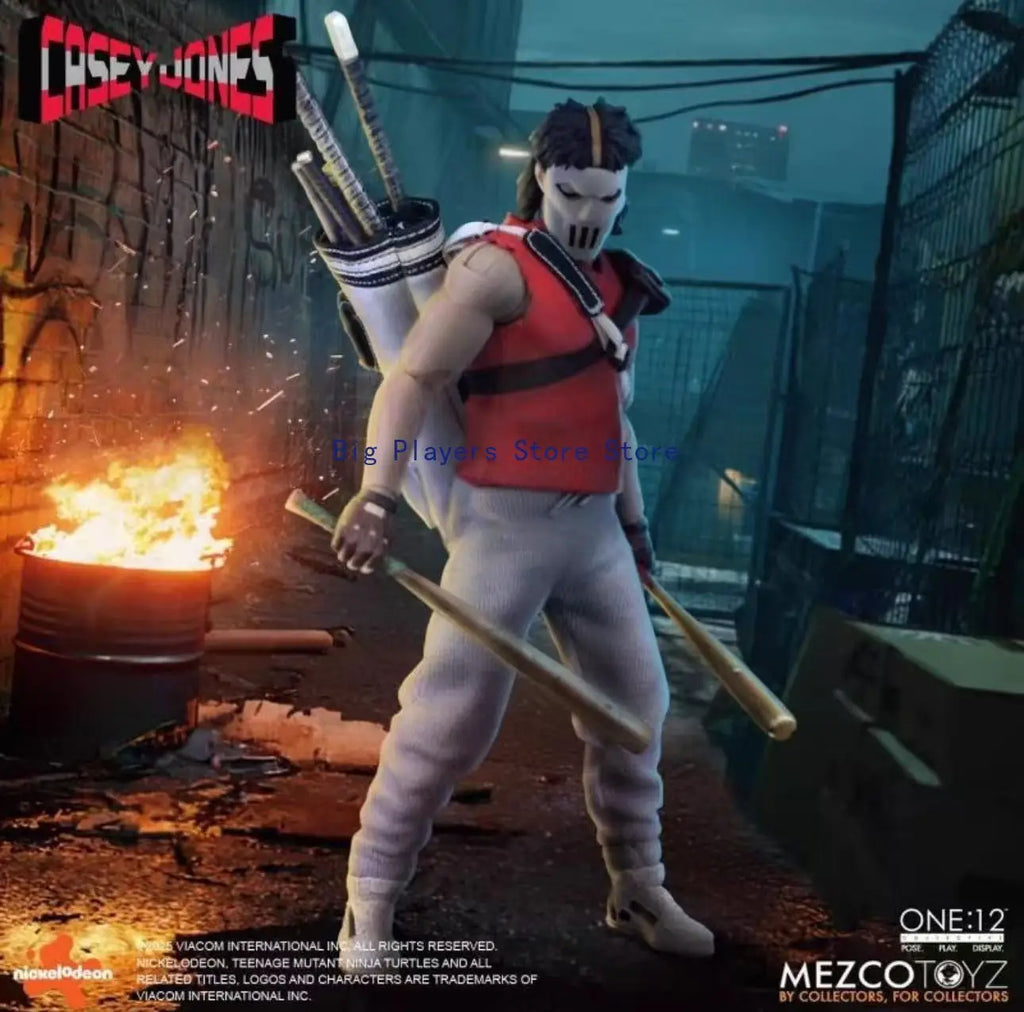 Mezco Casey Jones Teenage Mutant Ninja Turtles Baseball Man Ant 1:12 Doll 6-inch Movable Figure