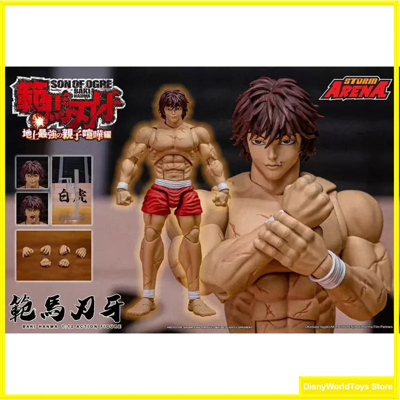 100% Original Storm Toys ARENA 1/12 BHSA01 Hanma Baki Double Head Mini Soldier Figurine In Stock Anime Collection Figures Toys