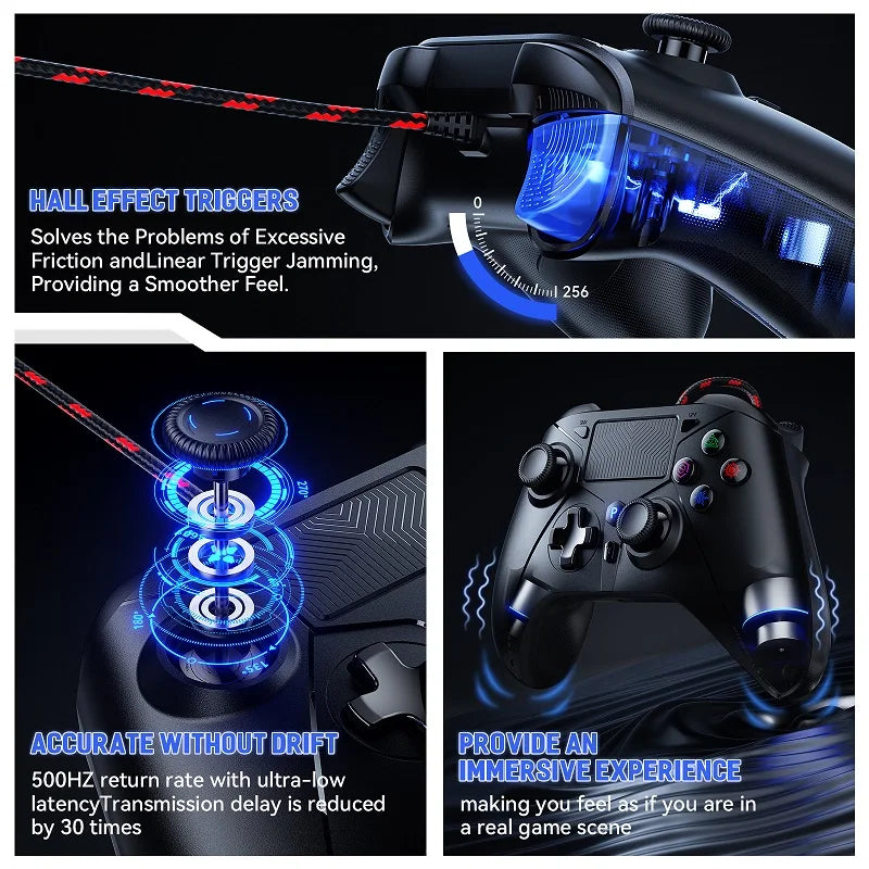 Wired Gamepad for PS5/4/PC Console W/ Turbo Dual Vibration Controller No Delay Instant