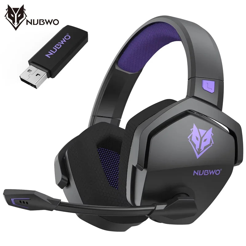 NUBWO G06 Двойни безжични геймърски слушалки с микрофон 2.4GHz Bluetooth 5.3 Геймърски слушалки за PS5, PS4, PC, мобилни устройства, Switch