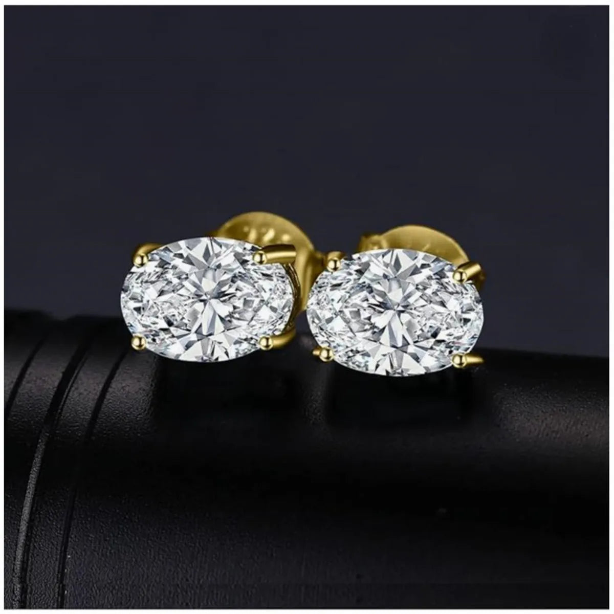 14K gold physical real gold laboratory grown diamond IGI 0.5CT oval diamond stud earrings fine jewelry Customized wholesale