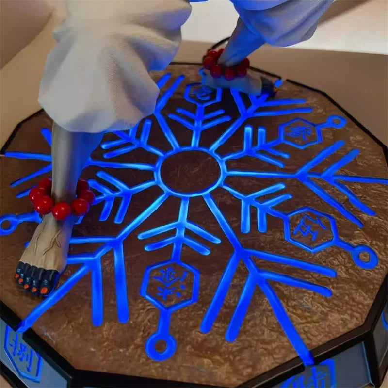 27cm Demon Slayer Akaza Standing Posture Battle Form Statue Resin with LED Light Action Figure Model Toys Gift