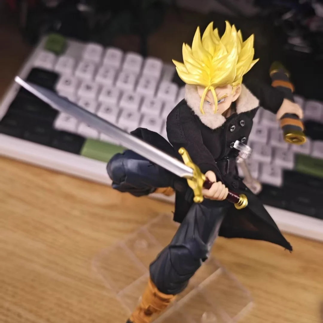 Dragon Ball Shf Anime Handmade clothes Torankusu Coat windbreaker fur Built In Iron Wire Is Suitable for 1/12 Toy