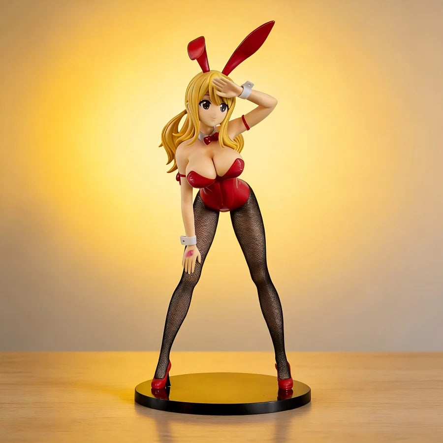 Fairy Tail Lucy Bunny Girl Anime Figure 2D Beautiful Girl Desktop Ornament Collectible Decoration Model