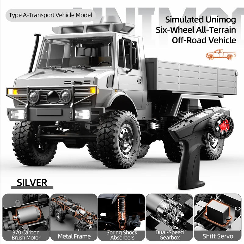 2.4G RC Crawler 6WD Unimog RC Truck 1:18 Proportional Control Mechanical Shifting JJRC C8823 RC Vehicle Simulated Model Toys Car