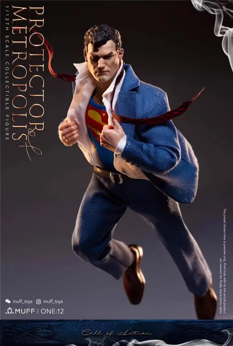 【Ship Immediately】 MUFF TOYS 1/12 Metropoilos Protector Clark Kent Comics Super Hero 6" Male Action Figure Full Set Model Toys