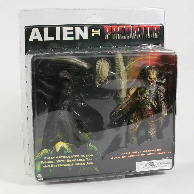 Alien vs Predator Classic Xenomorph Joint Movable Action Figure PVC Toys Collection Doll Model 2-pack