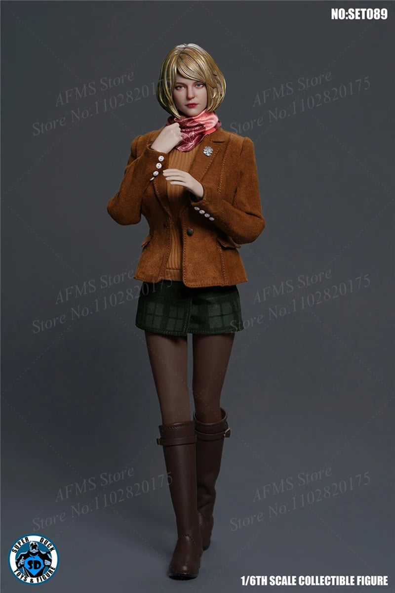 SUPER DUCK SET089 1/6 Women Soldier Ashley Graham Head Carving Clothes Set  4 Dolls Fit 12Inch Action Figure Body