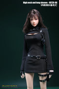 JO23X-06 1/6 Scale Ada Wong Red High Neck Long Sleeves Sweater Holsters Set Fit 12'' Female Soldier Action Figure Body Dolls
