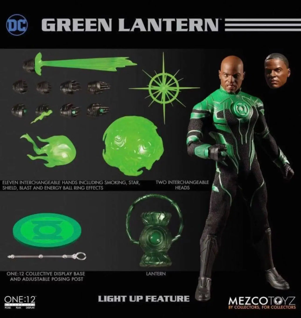 Original Mezco Green Lantern John Stewart 1/12 Regular Version Black