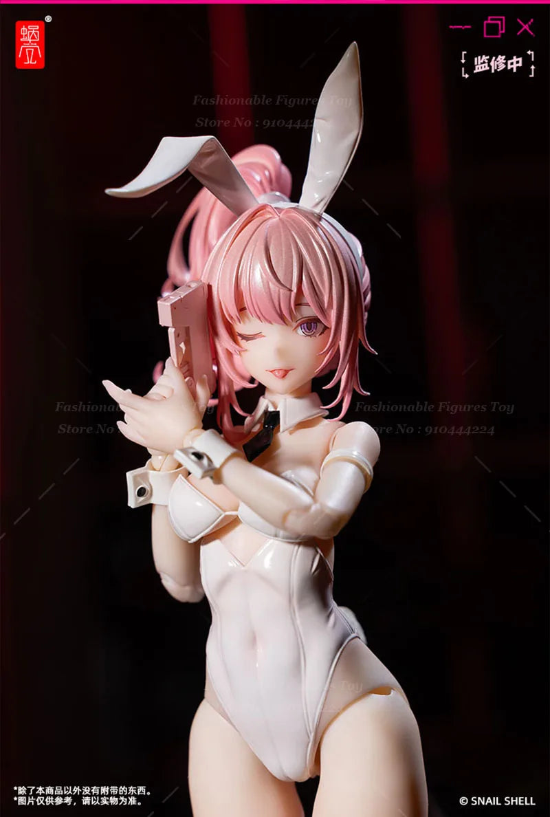 1/12 Female Soldier Aileen Cute Rabbit Girl Cartoon Anime Beautiful Maid 6Inch Mobile Suit Girl Action Figure T