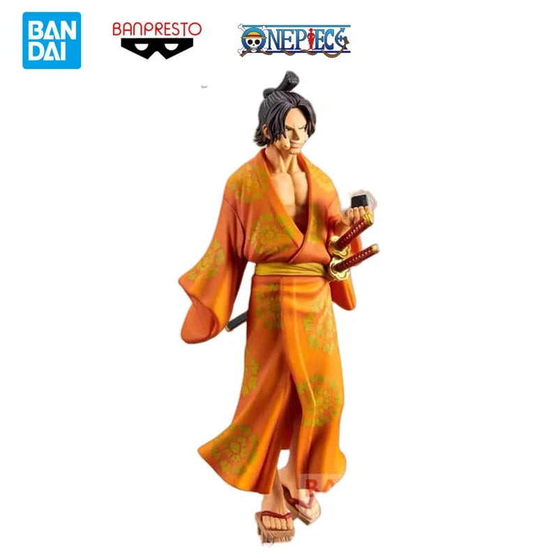 Puppe, brandneu, verpackt, auf Lager, Bandai, Originalverpackung, Original Banpresto, One Piece Portgas D. Ace Sabo, Anime-Charaktere, Garagen-Kit
