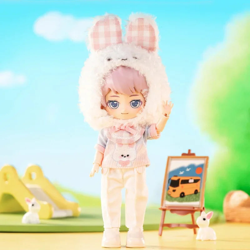 In stock PEETSOON Garden Party Series Ob11 1/12 Bjd  16cm Cute Action Anime Figures Kawaii  Toys figure Dolls Gift Toys
