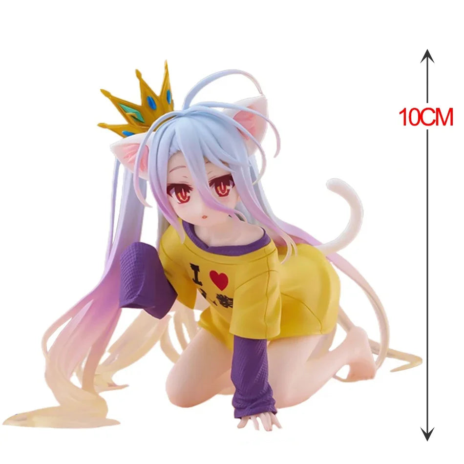 Anime-Figuren TAiTO NO GAME NO LIFE Shiro PVC Desktop Niedliche Ornamente Sammlung Modelle Spielzeug Desktop Niedliche Weihnachtsgeschenke Auf Lager