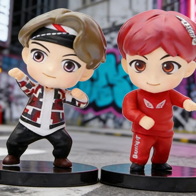 Bangtan Boys 7pcs/set Action Figures Doll Model Toy Rm Jin Suga Jhope Jimin V Jungkook Star Idol Cute Army Gift for Kids