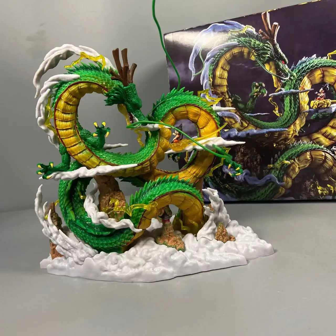 23cm/9.05in Anime Dragon Ball Z Figure Shenron Goku And Shenron Action Figure Model Pvc Statue Doll Collection Toy Gifts