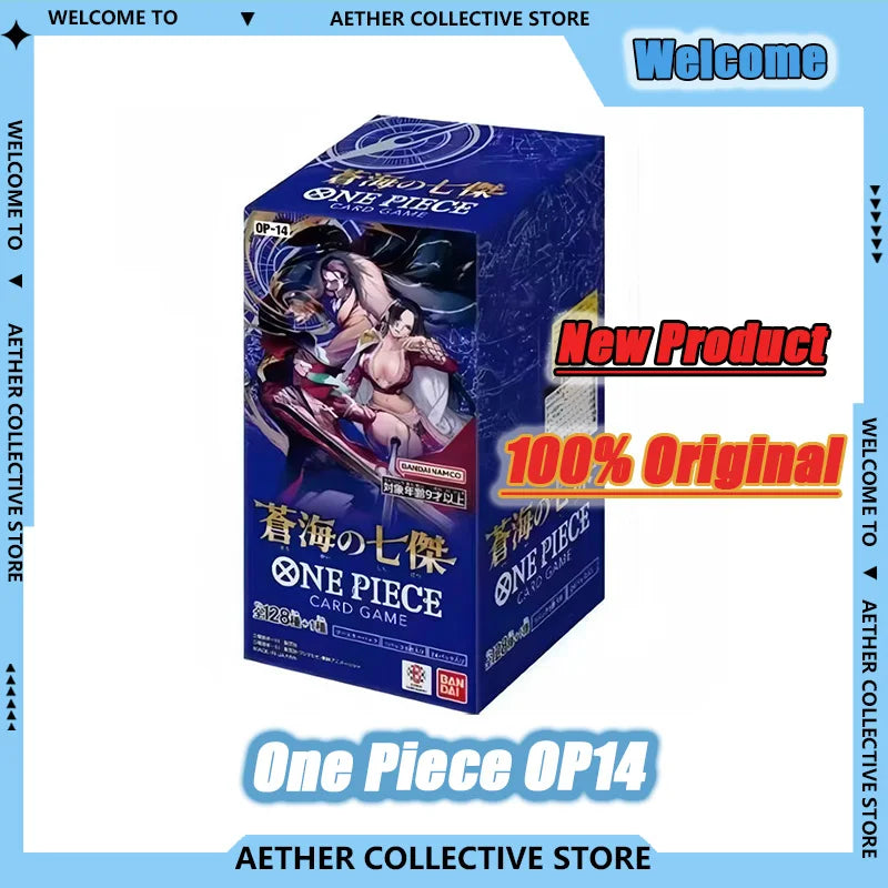 100% Original Bandai One Piece TCG OP-14 Blue Sea Seven Heroes Booster Box Opcg Card Japanese Card Game Sealed Collect Gift Set