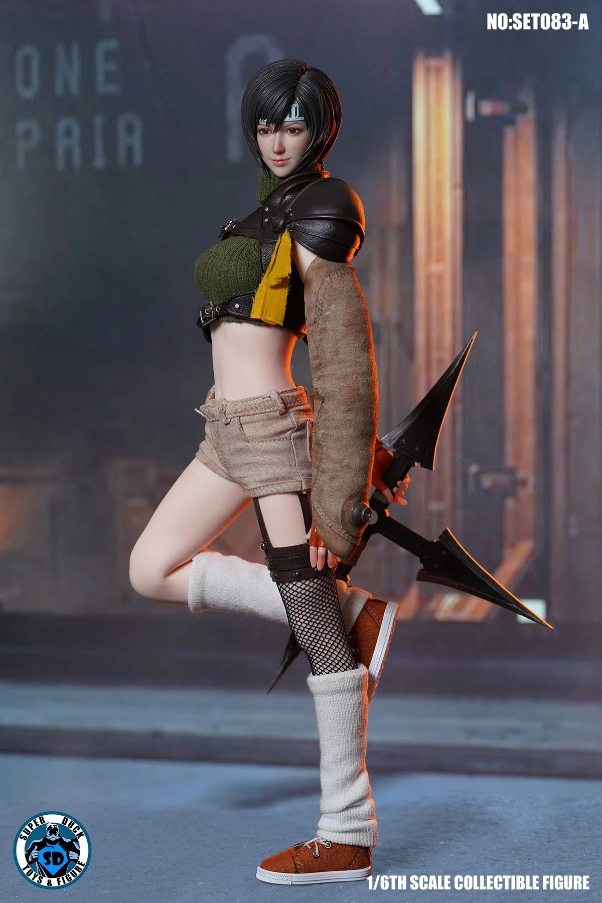 НАЛИЧЕН SUPER DUCK SET083 1/6 FF7 Yuffie Head Sculpt Costume Dress Model Fit 12'' TBL PH S16A S18A Женска екшън фигурка тяло