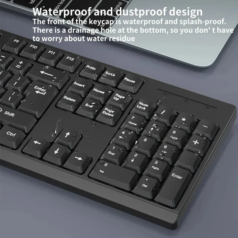 2.4G Wireless Keyboard Mouse Set 104 Keys Standard Keyboard Gaming Keyboard Mouse Kit Keyboard For Laptop Tablet PC Accessories