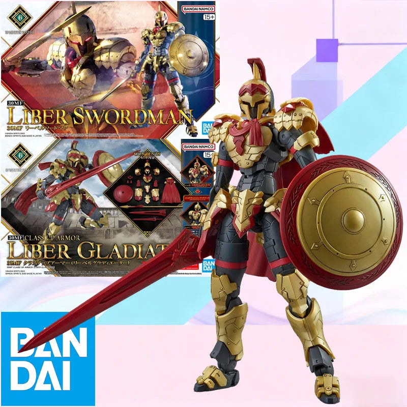 In Stock BANDAI Original Box 30MF LIBER SWORDMAN And LIBER GLADIATOR Action Figure Model Toy Gift for Kids Foam Box Packaging