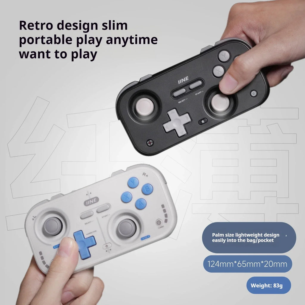 IINE Pocket Retro Game Controller Compact Portable with Hall Joysticks 1000Hz Recessed Joystick Customizable Controls For Phone