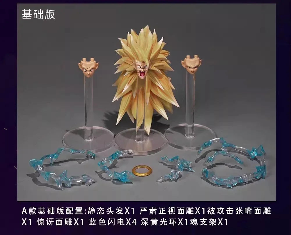 Spot  SSW Scout Workshop Dragon Ball SHF Super Saiyan SSJ3 Head Sculpture Special Effects Dragon Fist Statue Collection Gift