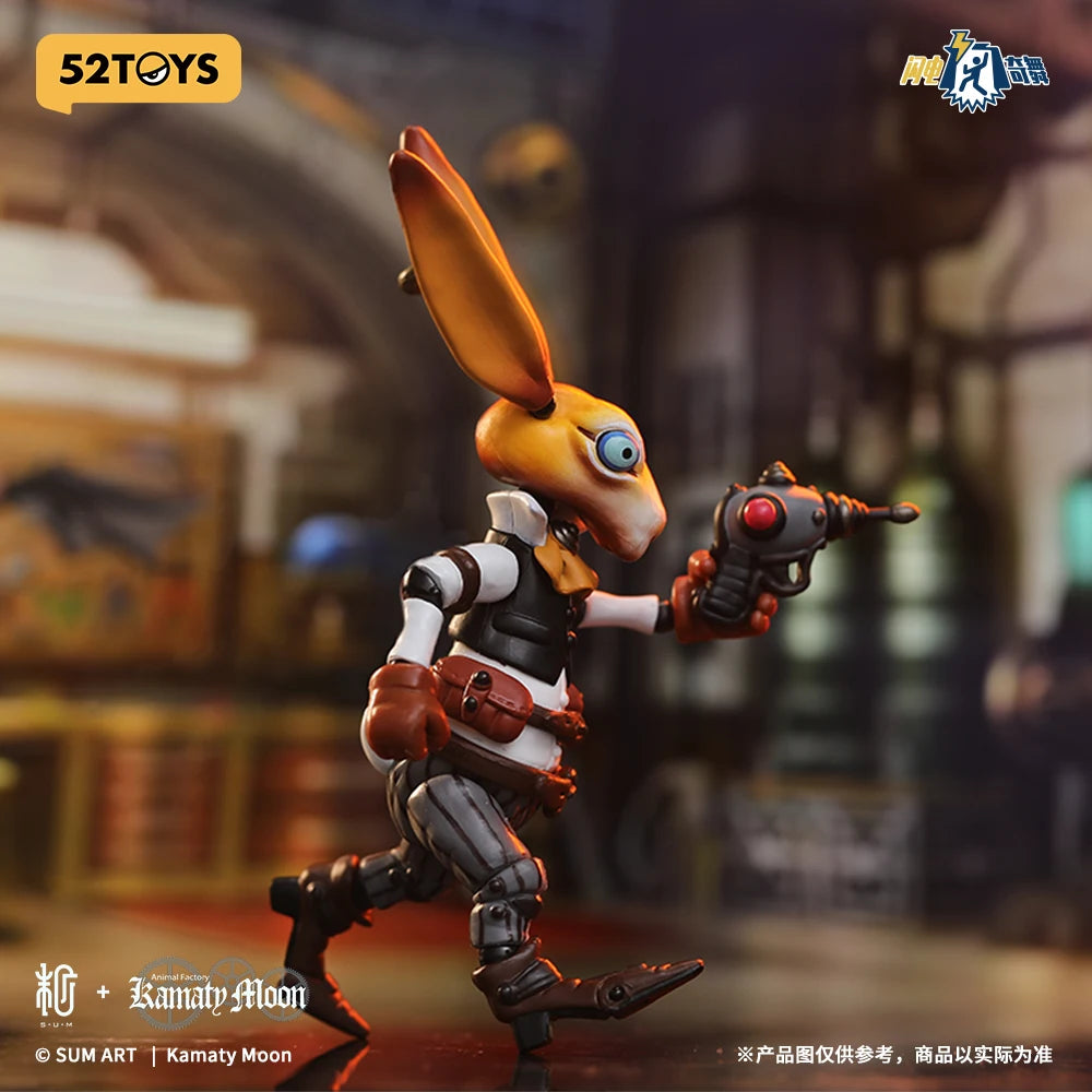 52TOYS 9,5 cm große Steampunk-Hase-Actionfigur, Sammlerstück, Tischdekoration, kreatives Geschenk für Geburtstagsfeiern