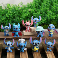 10pcs/Set Disney Lilo & Stitch Angel Anime Action Figure Q Verison Kawaii Mini Pvc Dolls Collectible Model Toys For Kids Gift