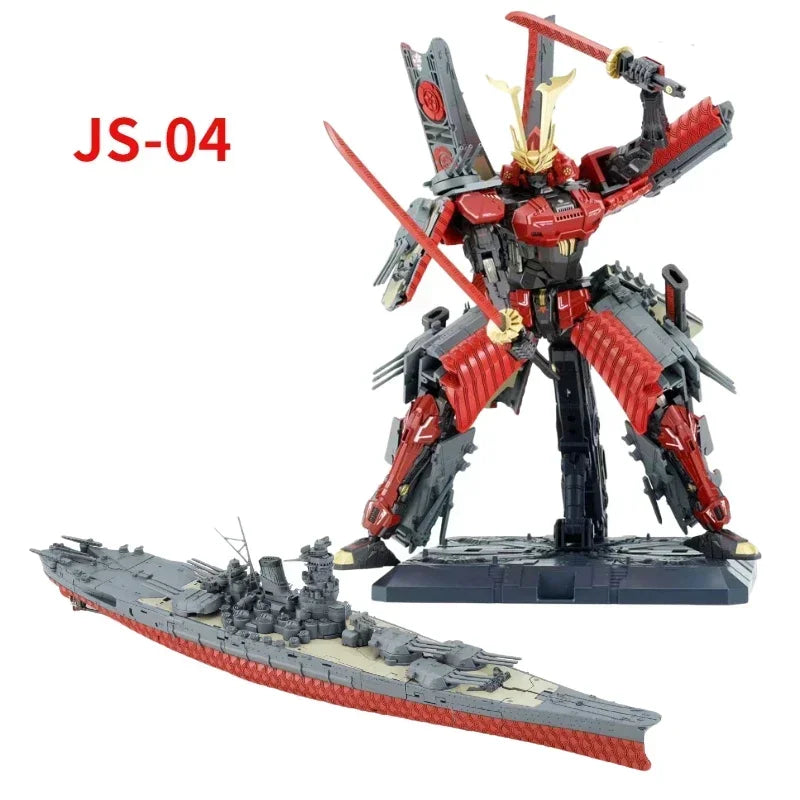 In Stock TOYSEASY YW2202 Xing Tian JS-02 YW2203 Zhu Rong JS-04 Minɡ He Alloy Warship Transformation Action Figures Collection