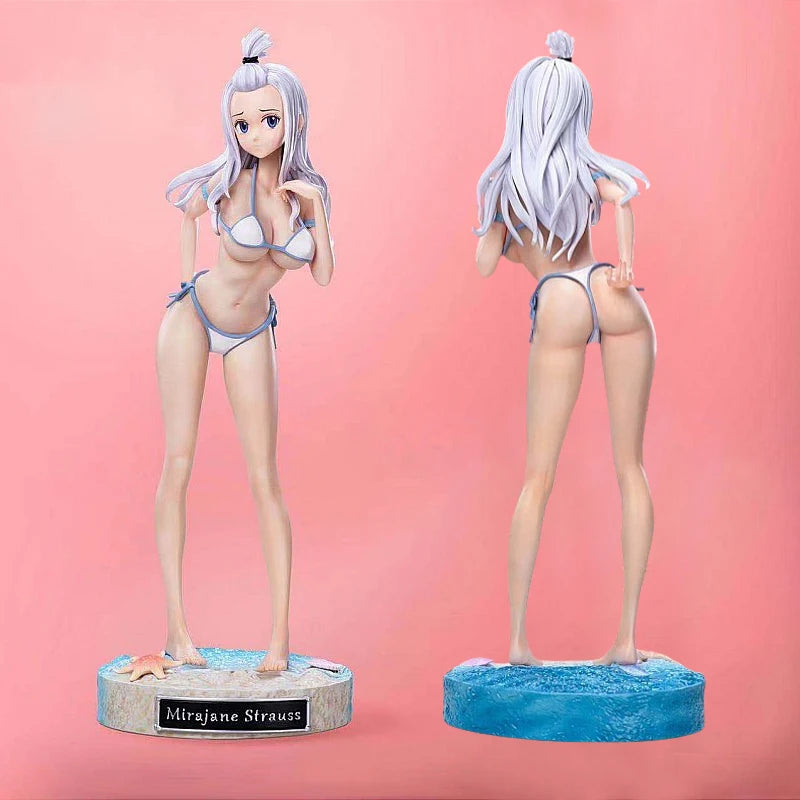 27cm Fairy Tail Mirajane Strauss Swimsuit Sexy Anime Girl Figure Erza Scarlet/Lucy Heartfilia Action Figure Model Doll Toys Gift