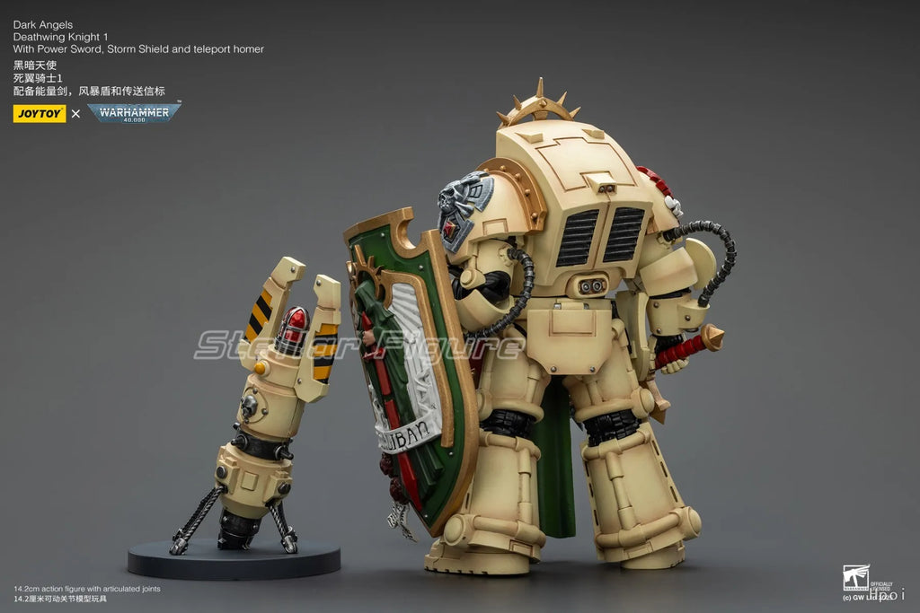 【SF】JOYTOY Warhammer 40K 1/18 Action Figure Dark Angels Deathwing Knight 1 with Power Sword, Storm Shield and Teleport Homer