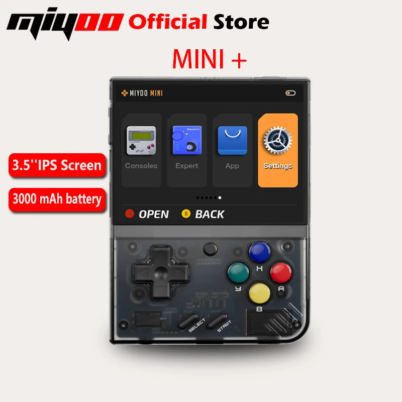 MIYOO Mini Plus Tragbare Retro-Handheld-Spielekonsole 3,5-Zoll-IPS-HD-Bildschirm Kindergeschenk Linux-System Klassischer Gaming-Emulator