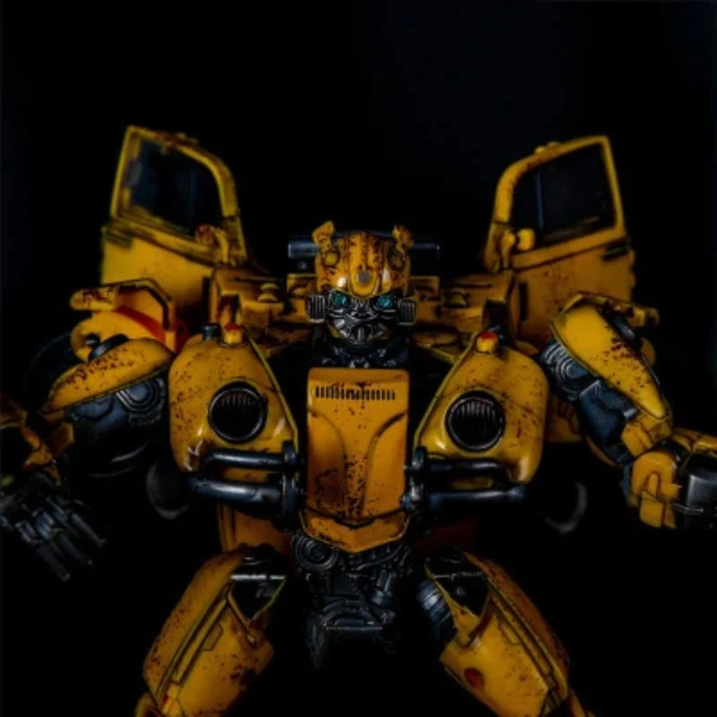 Transformable Robot 21cm Bumblebee Alloy Painted Action Figure Collectible Toy Battle Damaged Car Model Desk Ornament Boy Gift