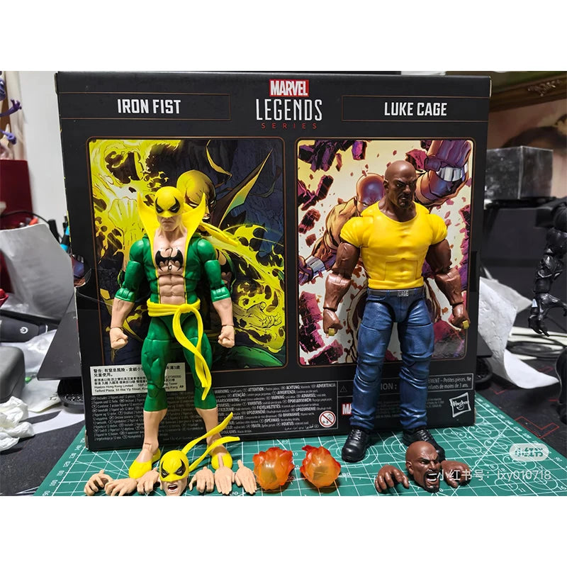 Original Comic version Marvel Legends 85th Anniversary Iron Fist And Luke Cage 1/12 Anime Figure Figurine Retro Collectible Mode