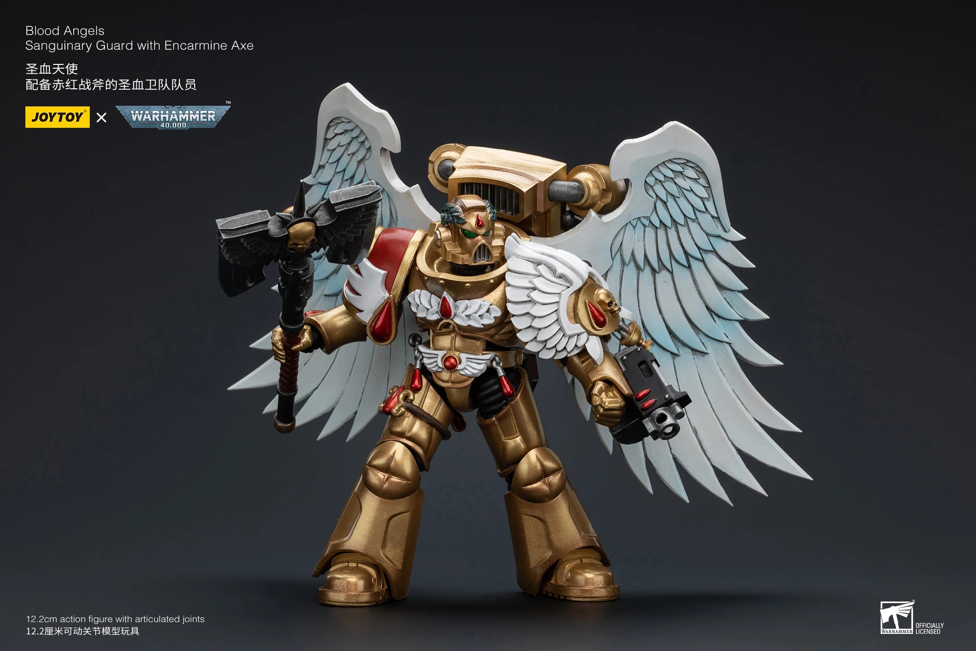 【In Stock 】JOYTOY Warhammer 40K Blood Angels Sanguinary Guard with Encarmine Axe 1/18 Action Figures Model Toys Gifts