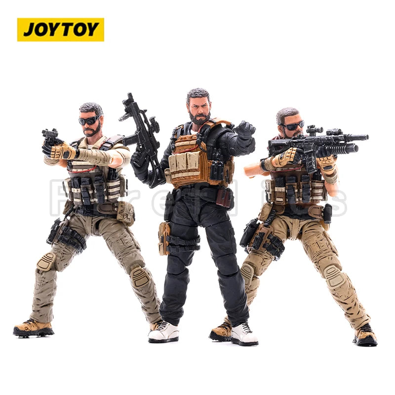 1/18 JOYTOY Action Figure (3PCS/SET) Hardcore Mercenary Trio Anime Collection Model Toy