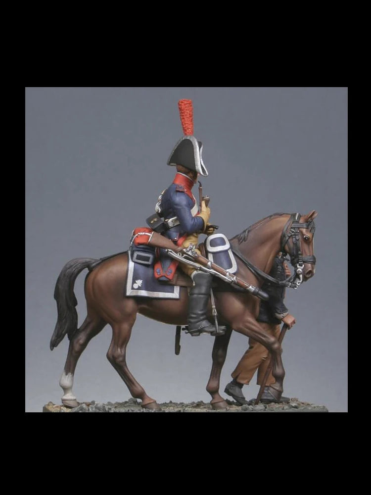 Resin soldier 1/32 54MM   ancient officer soldier WITH HORSE  Model Unassambled Unpainted  Figure Building Kit