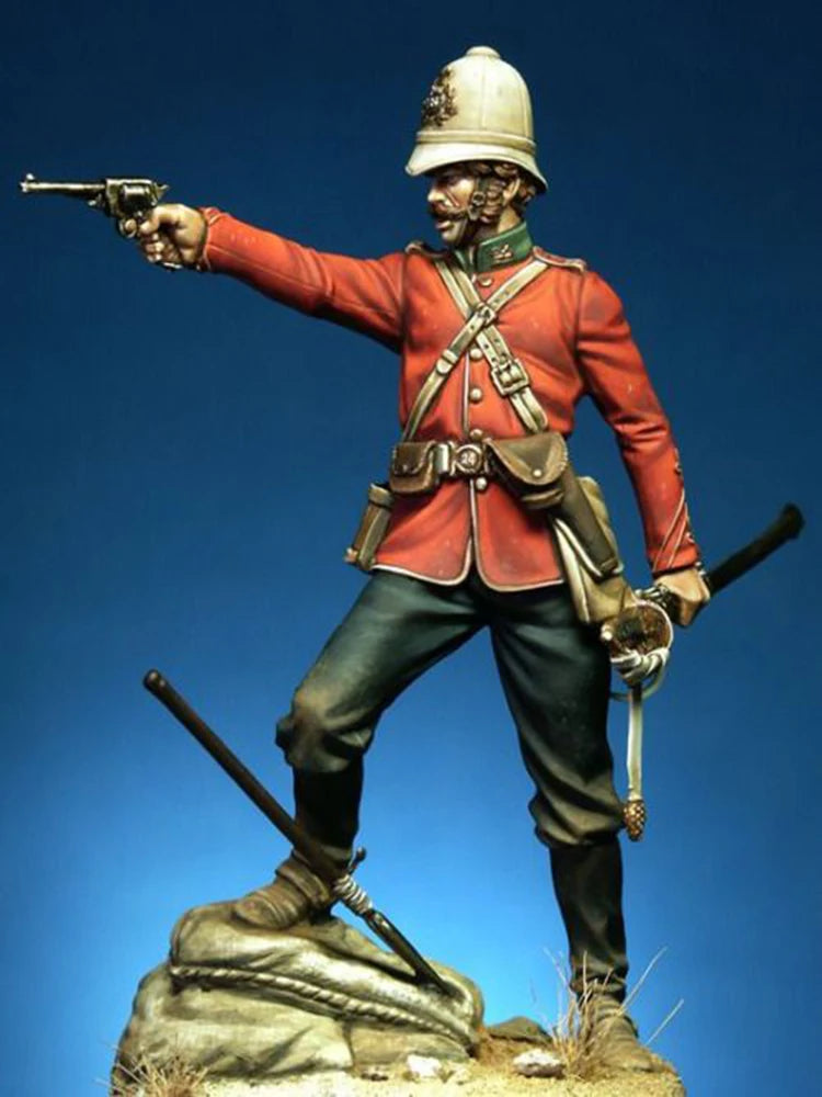 1/24 75mm ancient warrior stand with base  Resin figure Model kits Miniature gk Unassembly Unpainted