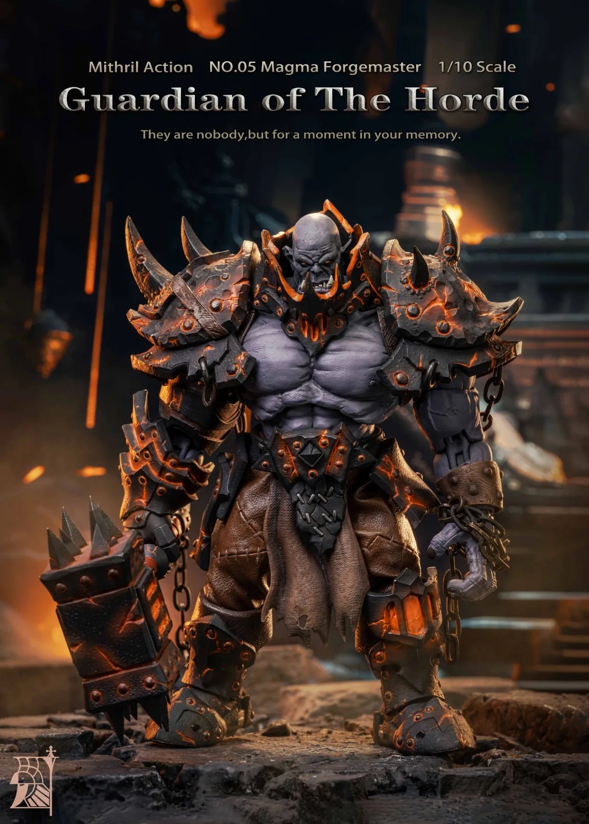 In stock Mithril Action Guardian of The Horde 05 Magma Forgemaster Blackhand 1/10 Action Figures Toy Gift Collection