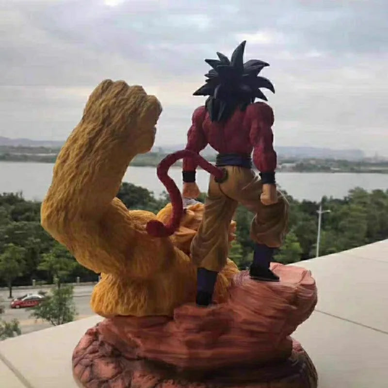 32cm Dragon Ball Figure Son Goku Super Saiyan Gold Apes Anime Action Collection System Desktop Ornaments Children Toys Gift
